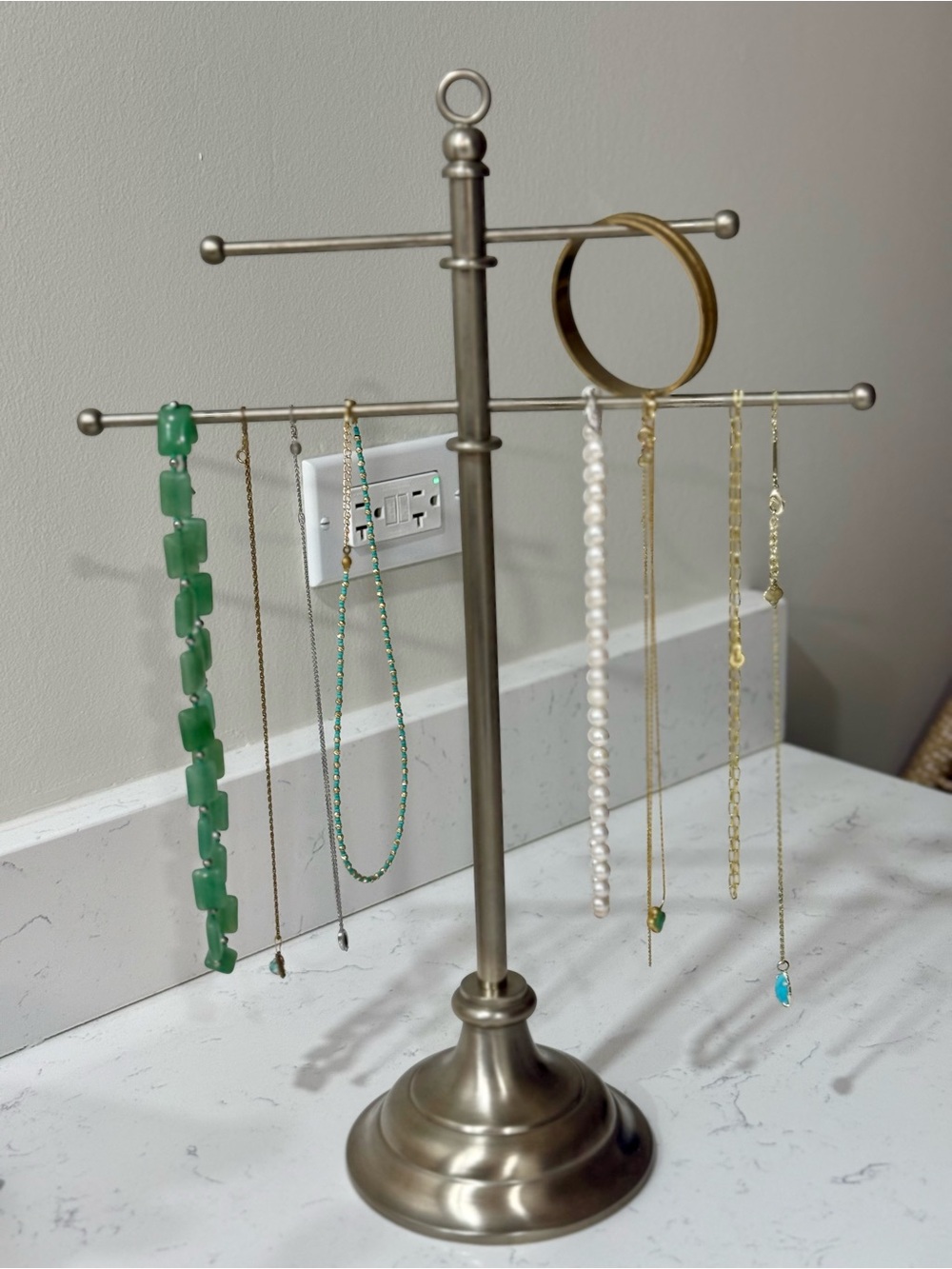 Pottery Barn Jewelry Stand in Brushed Nickel
